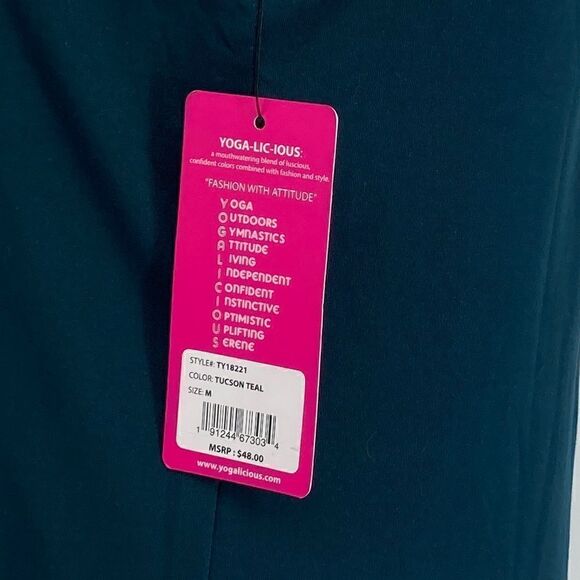 NWT Yogalicious Women’s Top Size M Tucson Teal Color - Picture 7 of 7